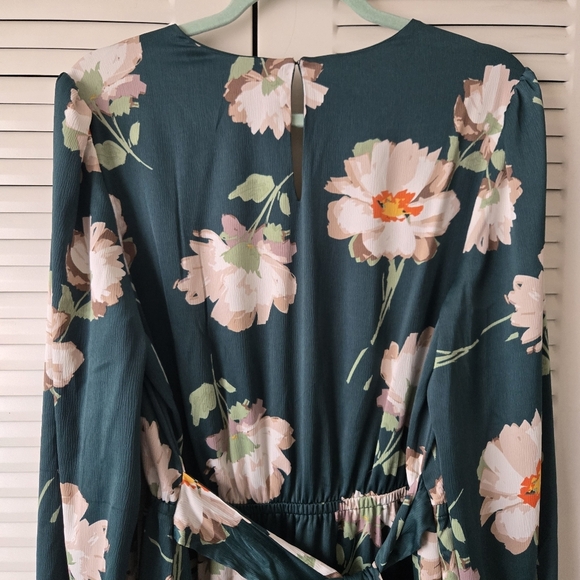 INC International Concept Dress Floral Green Size 14 #093 - Picture 4 of 8